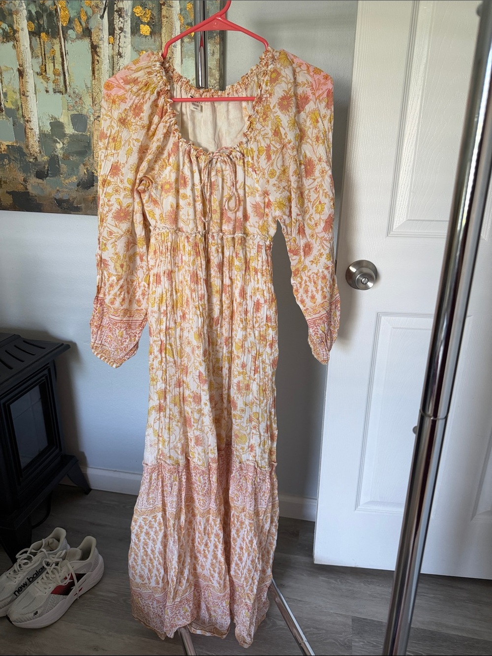 Billabong Pink and Cream Floral Tiered Maxi Dress